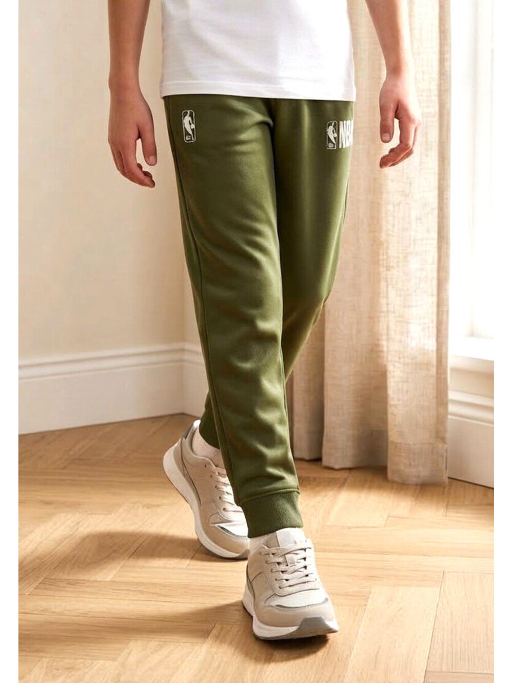 NBA Youth Olive Green Jogger Sweatpants sz 8
